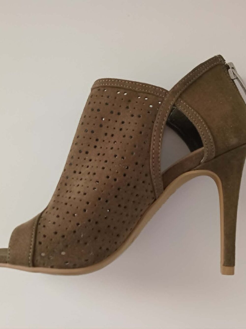 Women's Bootie Sandal Heels Christian Siriano Green Open Shoes - size 5 - Picture 7 of 9